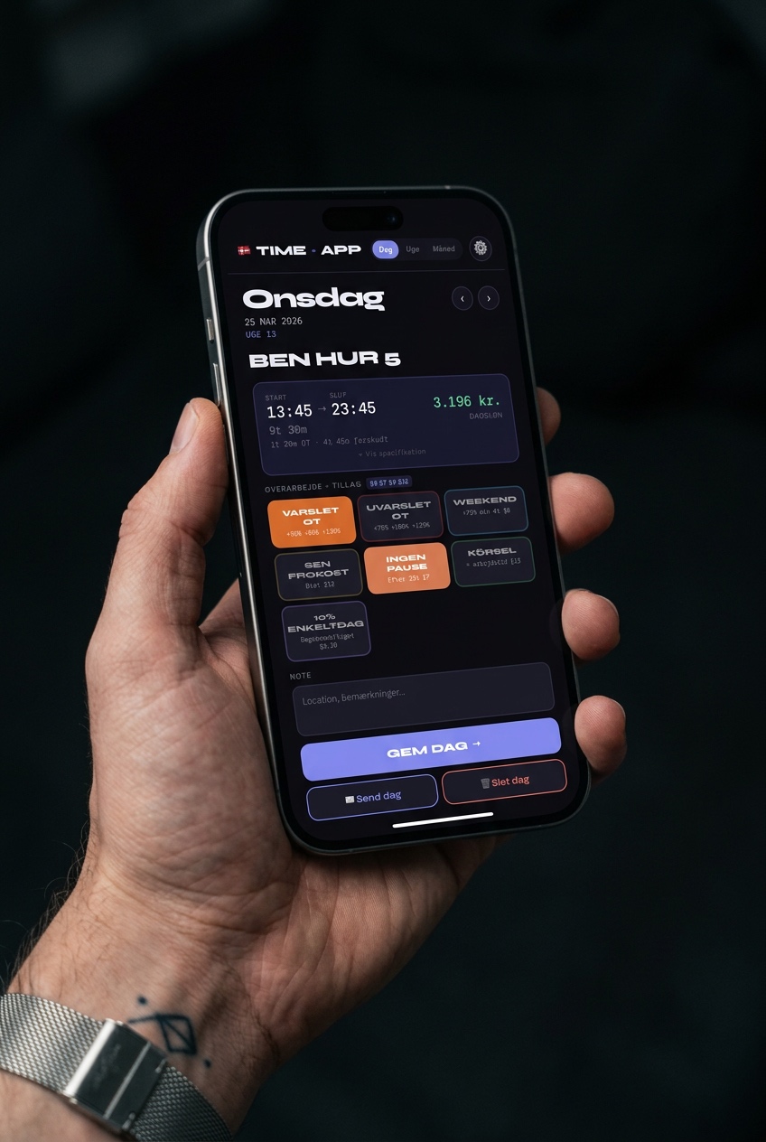 Filmarbejder med Time App